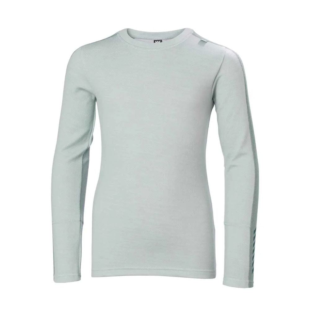 Helly Hansen Junior Lifa Merino Ski Thermals Midweight Set - Green Mist - Kids' Winter Base Layer for Skiing & Snowboarding - Warm & Breathable Thermal Underwear for Cold Weather Activities