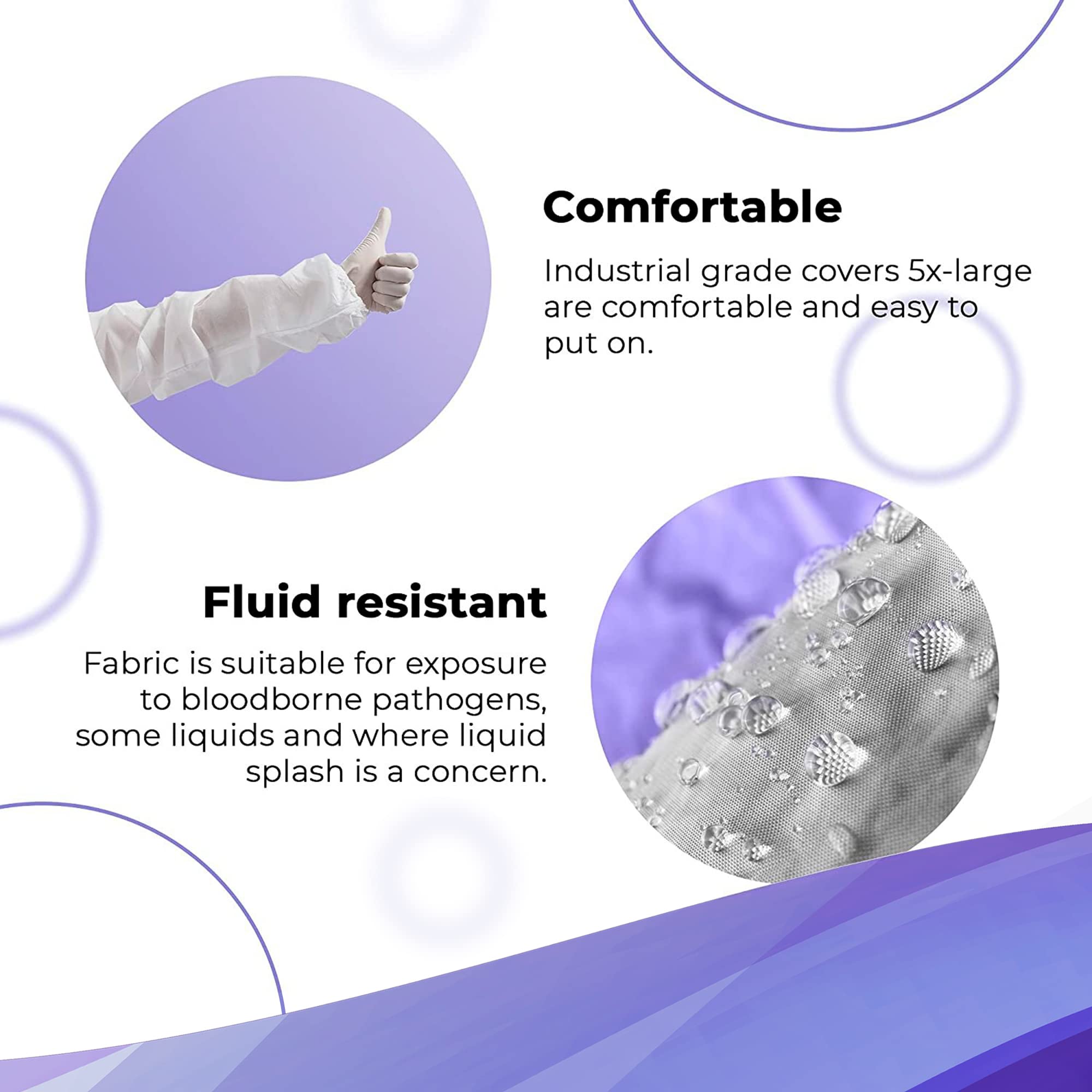 AMZ Medical Supply White Disposable Coveralls with Hood & Boots - X-Large (Pack of 5) - Microporous Lab Coveralls for Men & Women - 60 GSM Painters Suit with Elastic Wrist, Lower Back & Zipper - Ideal for Medical, Construction, Painting & Hazardous Work Environments