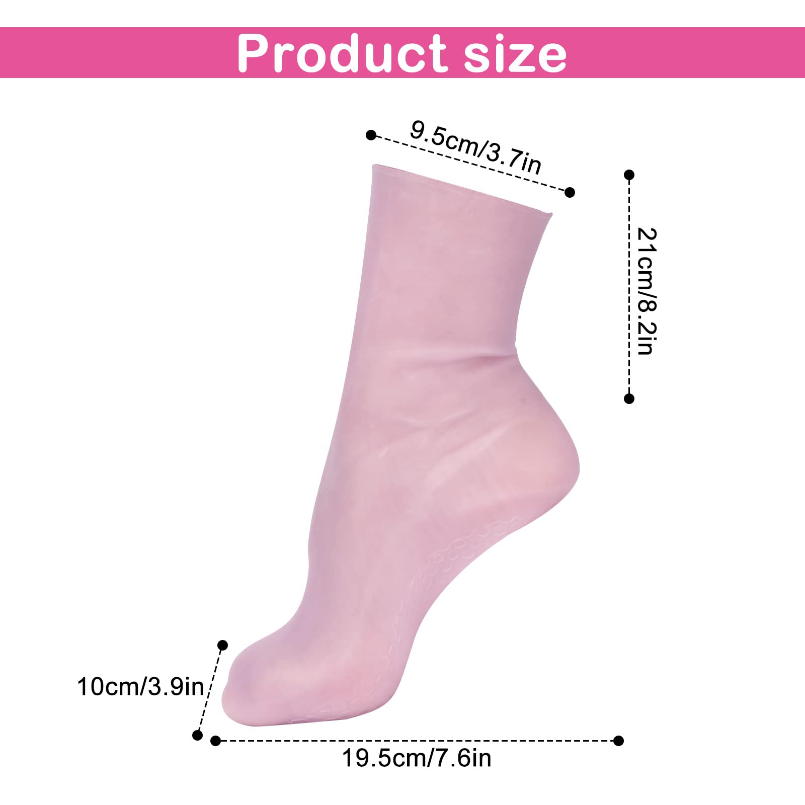 2pcs Moisturizing Gel Socks for Women - Soft Silicone Foot Care for Dry Skin & Cracked Heels - Home Spa & Night Treatment