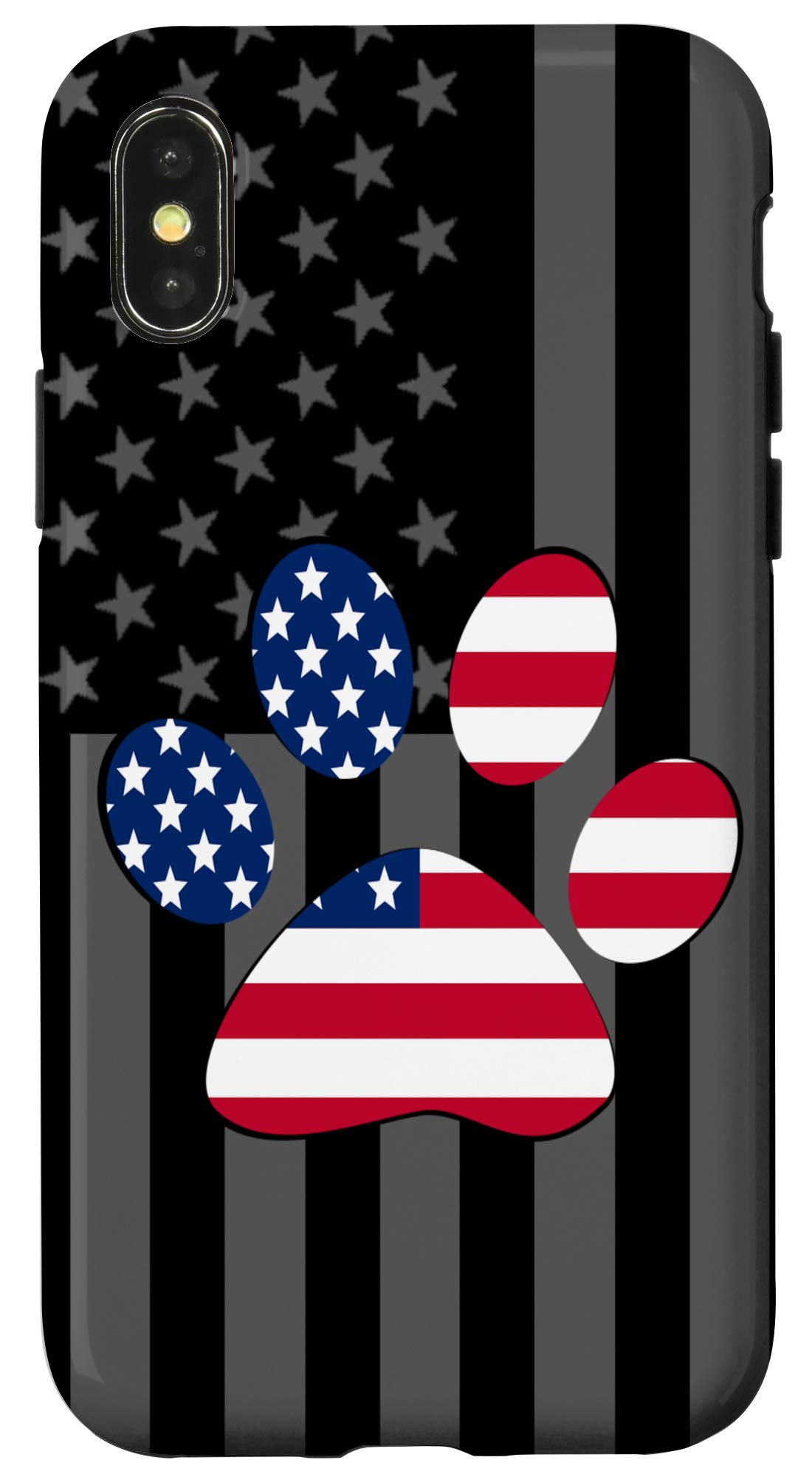 iPhone X/XS American Flag Dog Paws Phone Case - Cute Protective Cover for Dog Lovers | Perfect for Pet Owners & Patriotic Style