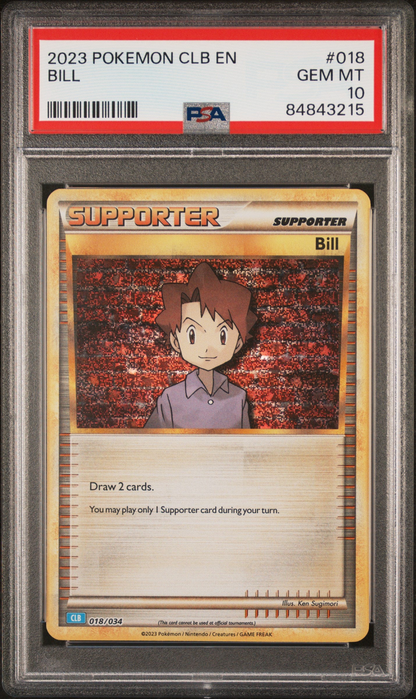 2023 Pokemon Blastoise & Suicune ex Deck Bill #18 PSA 10 - Rare Collectible Trading Card for Pokemon TCG Players and Collectors - Perfect for Gaming, Tournaments and Display Collections