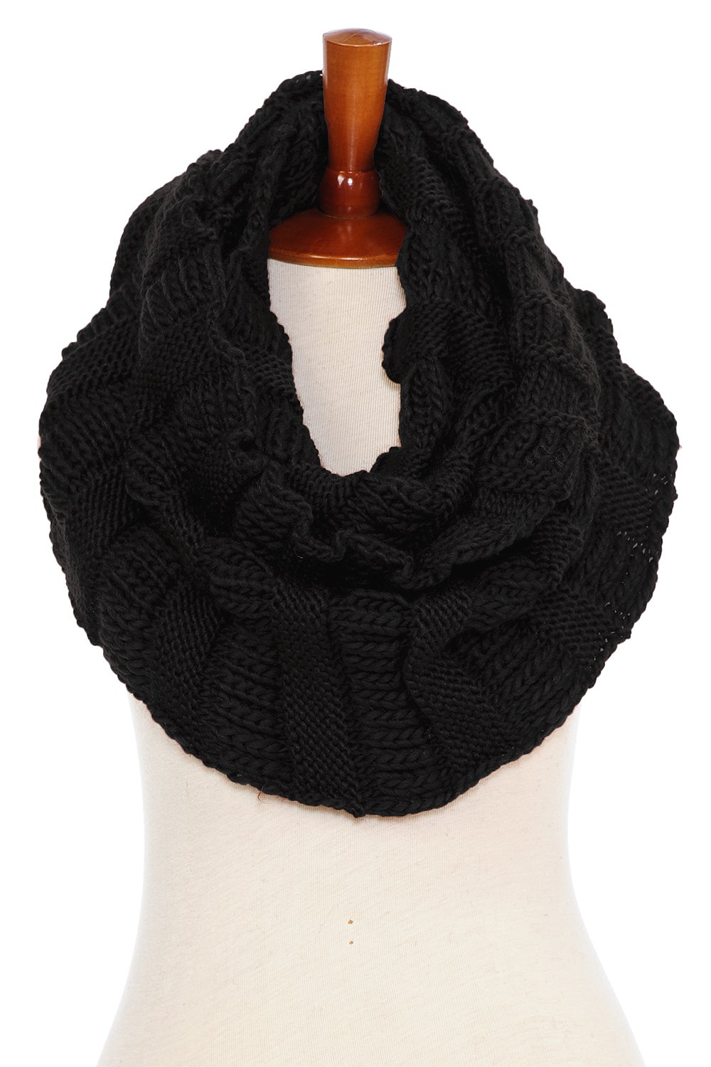 Basico Infinity Scarf for Women - Soft Crochet Knit Winter Scarf Wrap - Cozy Fashion Accessory for Cold Weather, Outdoor Activities and Holiday Gifts