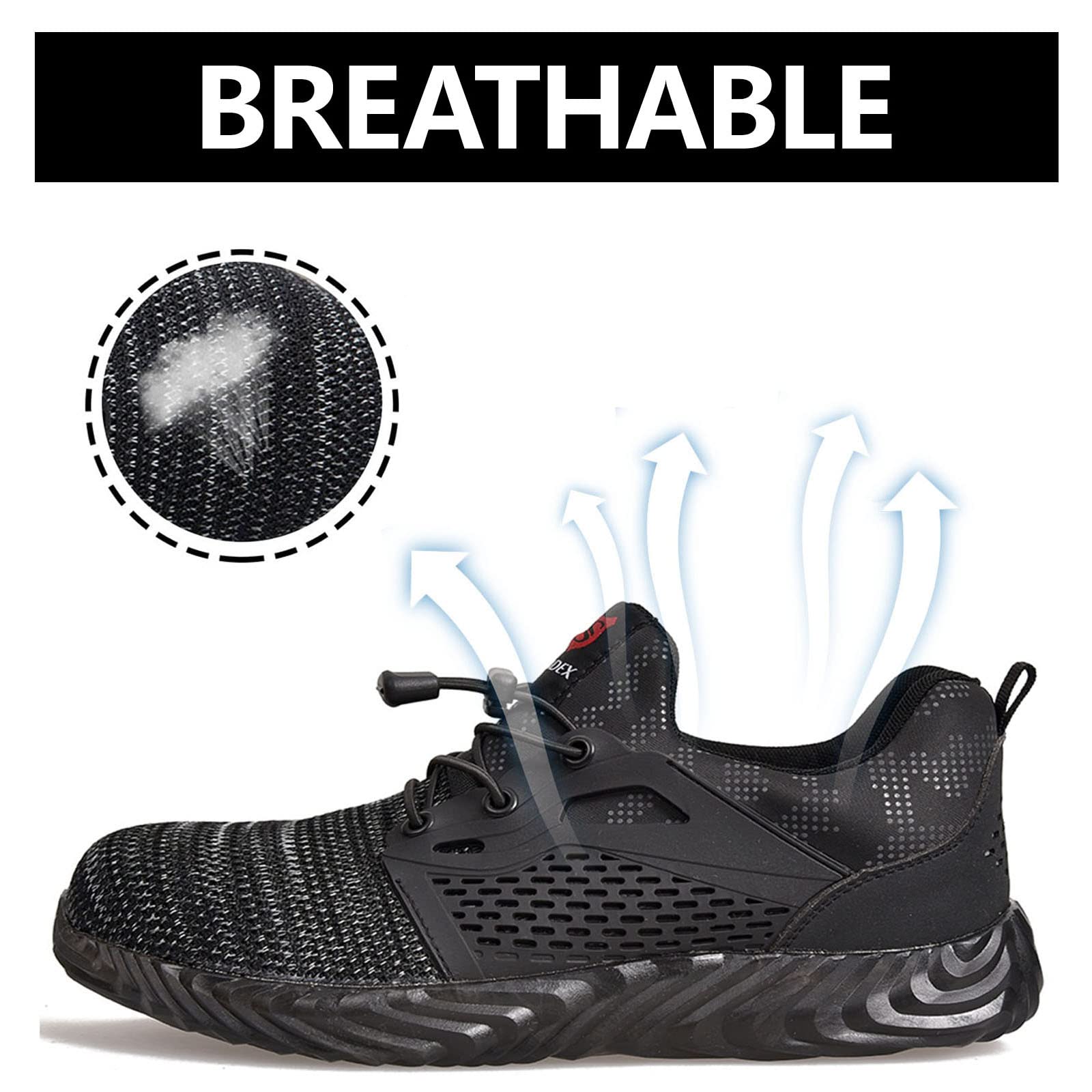 SUADEX Steel Toe Work Boots for Men & Women - Indestructible Safety Shoes for Construction, Industrial & Heavy Duty Work | OSHA Compliant Work Boots for Warehouse, Factory & Outdoor Jobs