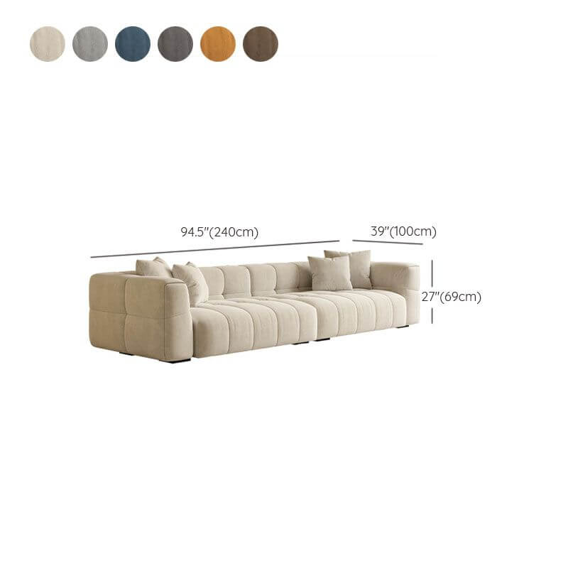 Minimalist Scratch-Resistant Solid Color Sofa Couch - Dove Grey, Beige & Butter Options - 3/4/5 Seater with Matching Pillows - Perfect for Living Room, Lounge & Family Gatherings