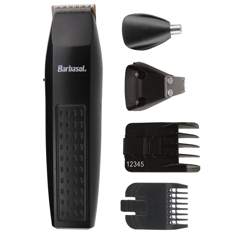 Barbasol All-in-One Grooming Kit - Battery Powered Trimmer for Men's Beard, Hair & Body - Perfect for Travel, Home & Gym Use