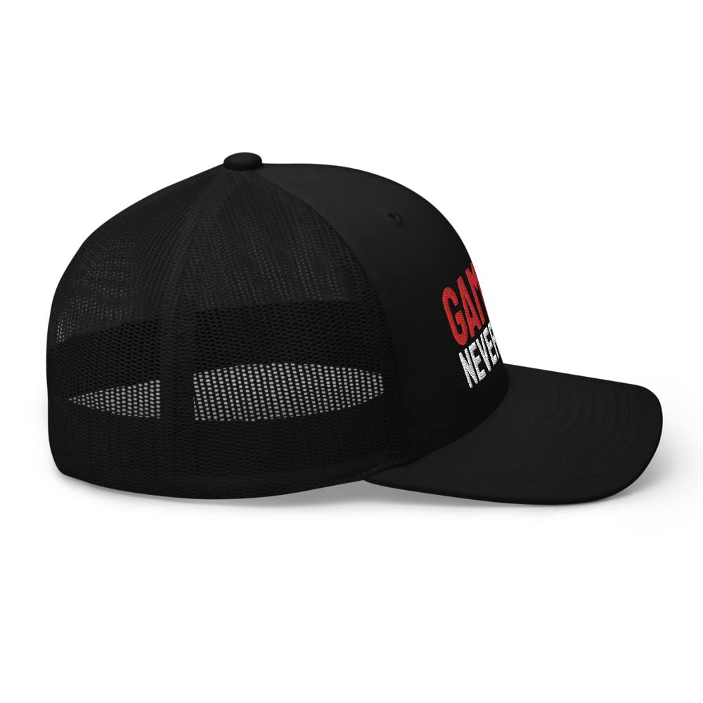 Gamers Never Sleep Adjustable Cotton Gaming Trucker Cap - Perfect for Esports, Streaming & Casual Wear