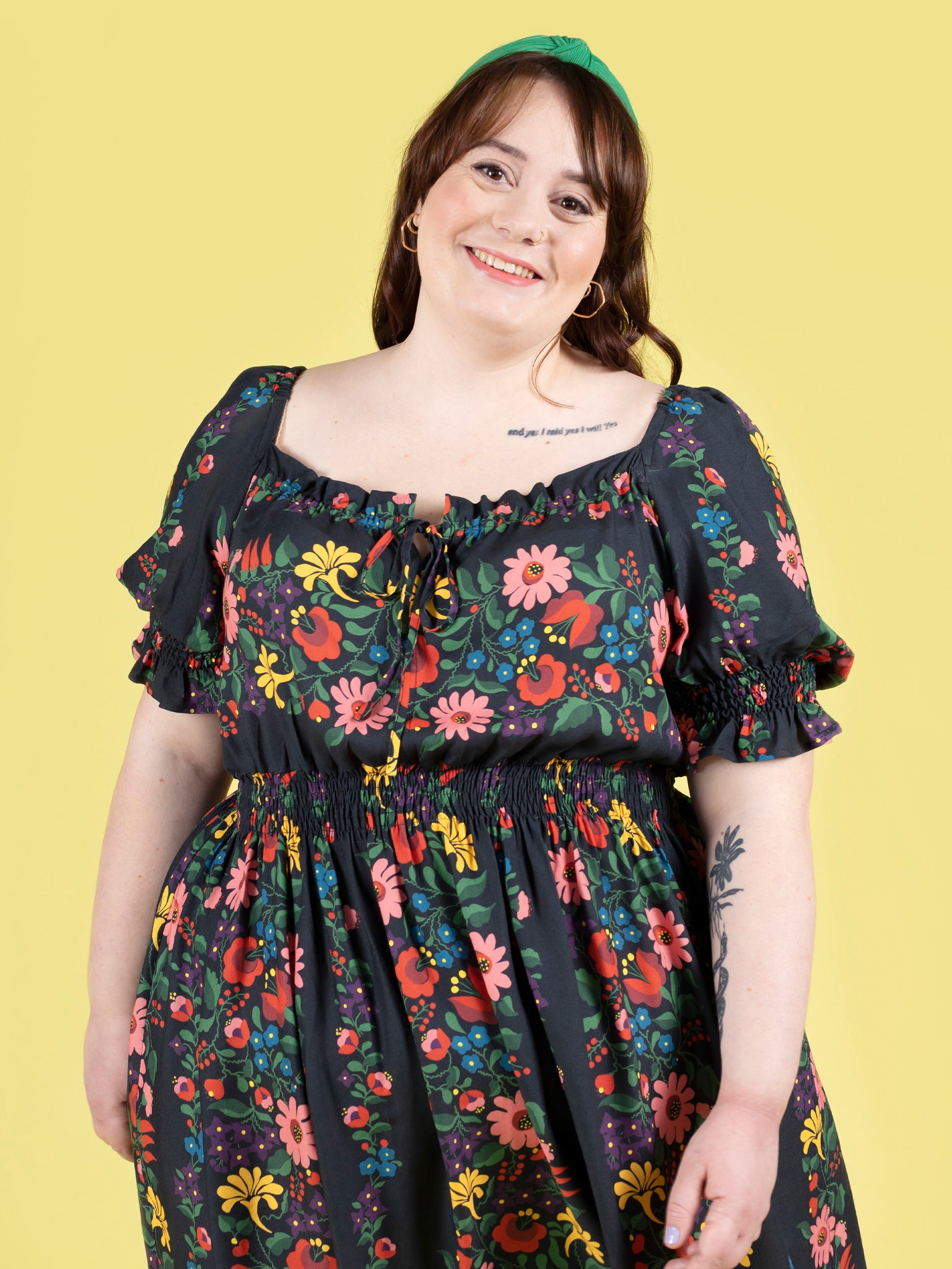 Tilly and the Buttons Mabel Dress & Blouse - Women's Vintage Style Floral Print Dress for Casual Wear, Office & Special Occasions