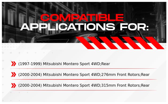 R1 Concepts Rear Brake Pads and Rotors Kit - Ceramic Brake Pads with Drilled & Slotted Rotors - Compatible with 1997-2004 Mitsubishi Montero Sport - Perfect for Off-Roading, Towing & Daily Driving