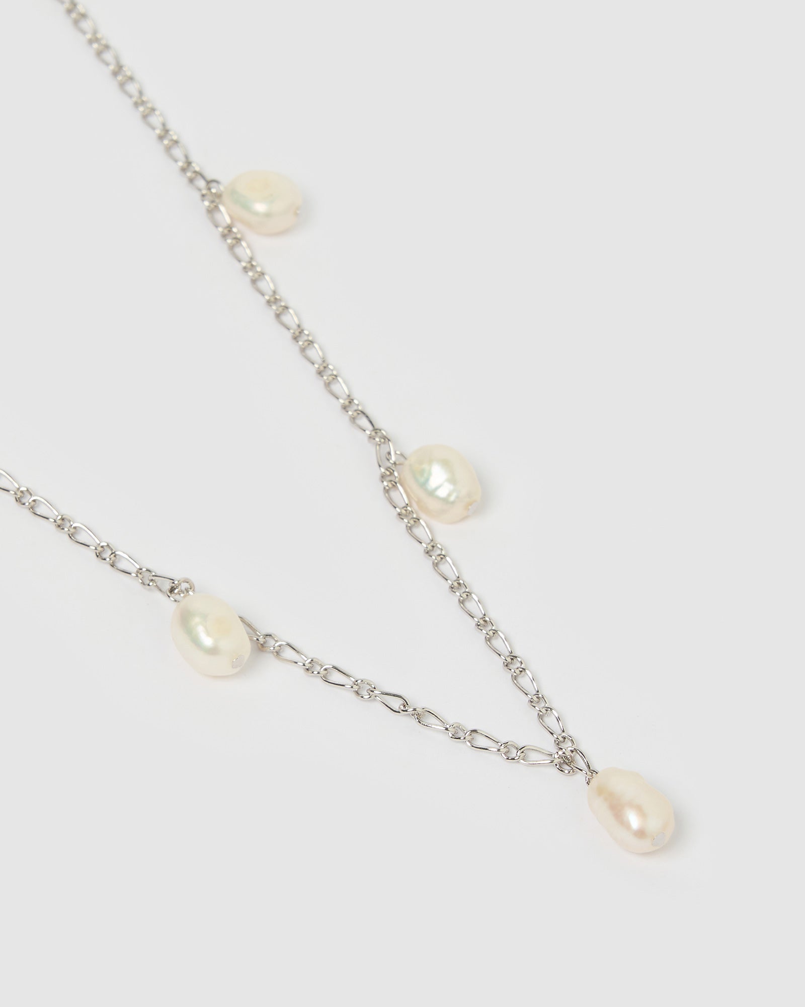 Izoa Anjelica Freshwater Pearl Necklace Sterling Silver - Elegant Jewelry for Women, Perfect for Weddings, Parties & Special Occasions