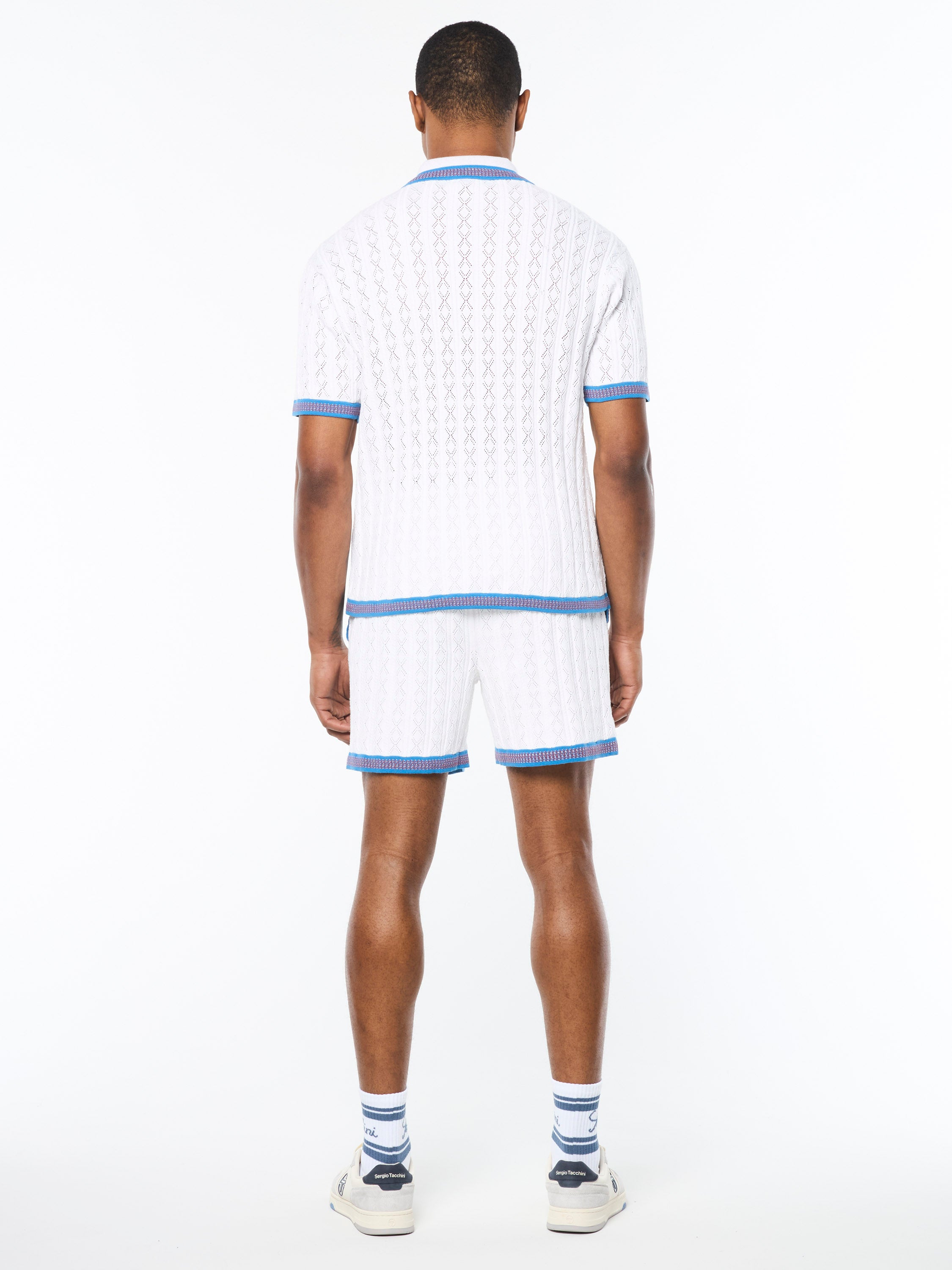 Aldo Pointelle Polo Shirt for Men - Breathable Cotton Knit, Slim Fit, Brilliant White - Perfect for Casual Wear, Office & Summer Outfits