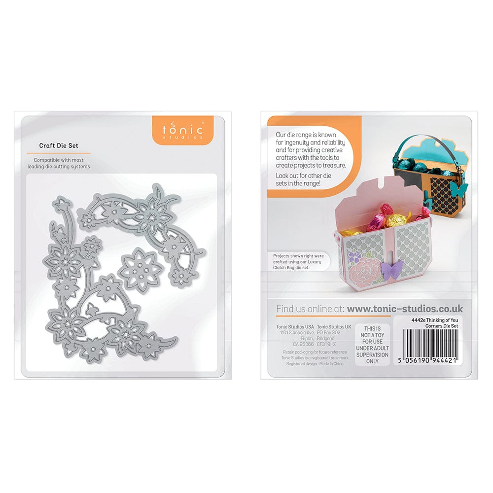 Tonic Studios Thinking of You Corners Die Set 4442E - Perfect for Scrapbooking, Card Making, and DIY Craft Projects