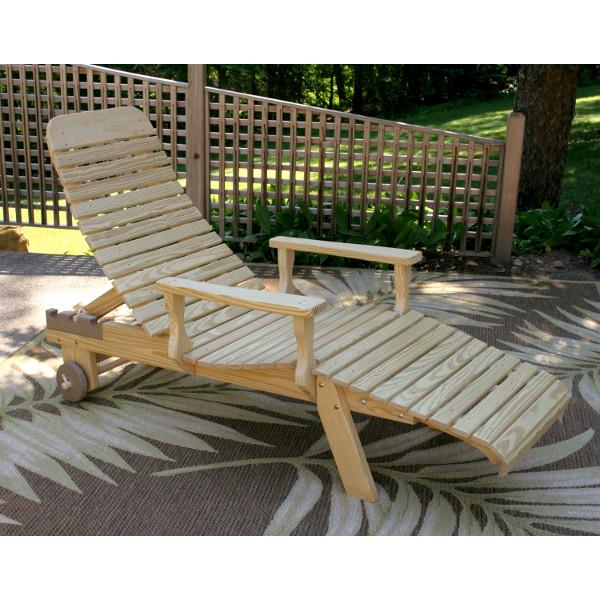 Premium Treated Pine Chaise Lounge with Arms - Outdoor Patio Furniture for Poolside, Garden, and Backyard Relaxation