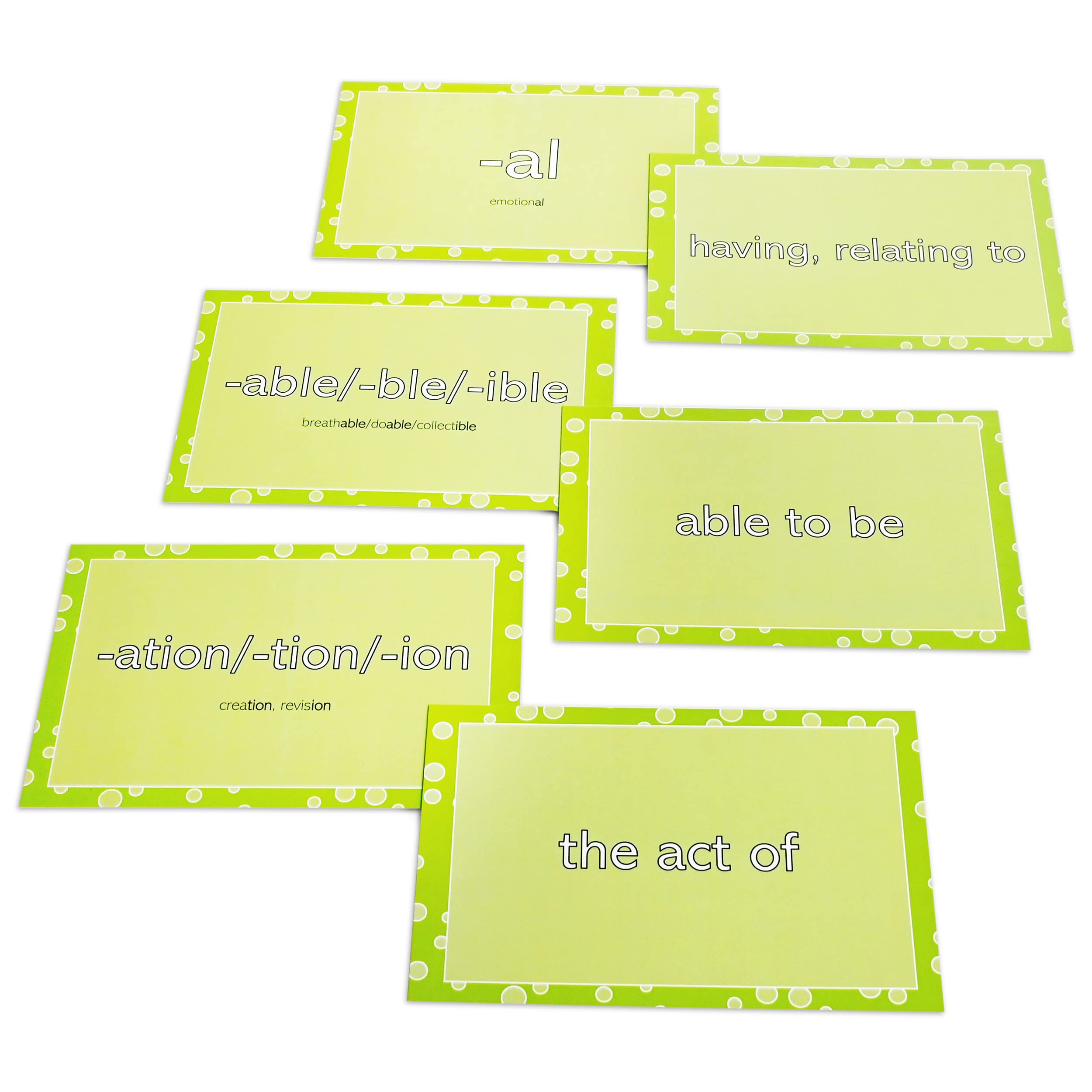 50 Prefix & Suffix Flash Cards for Kids - Educational Vocabulary Building Cards for Reading & Writing Practice - Ideal for Homeschooling & Classroom Learning