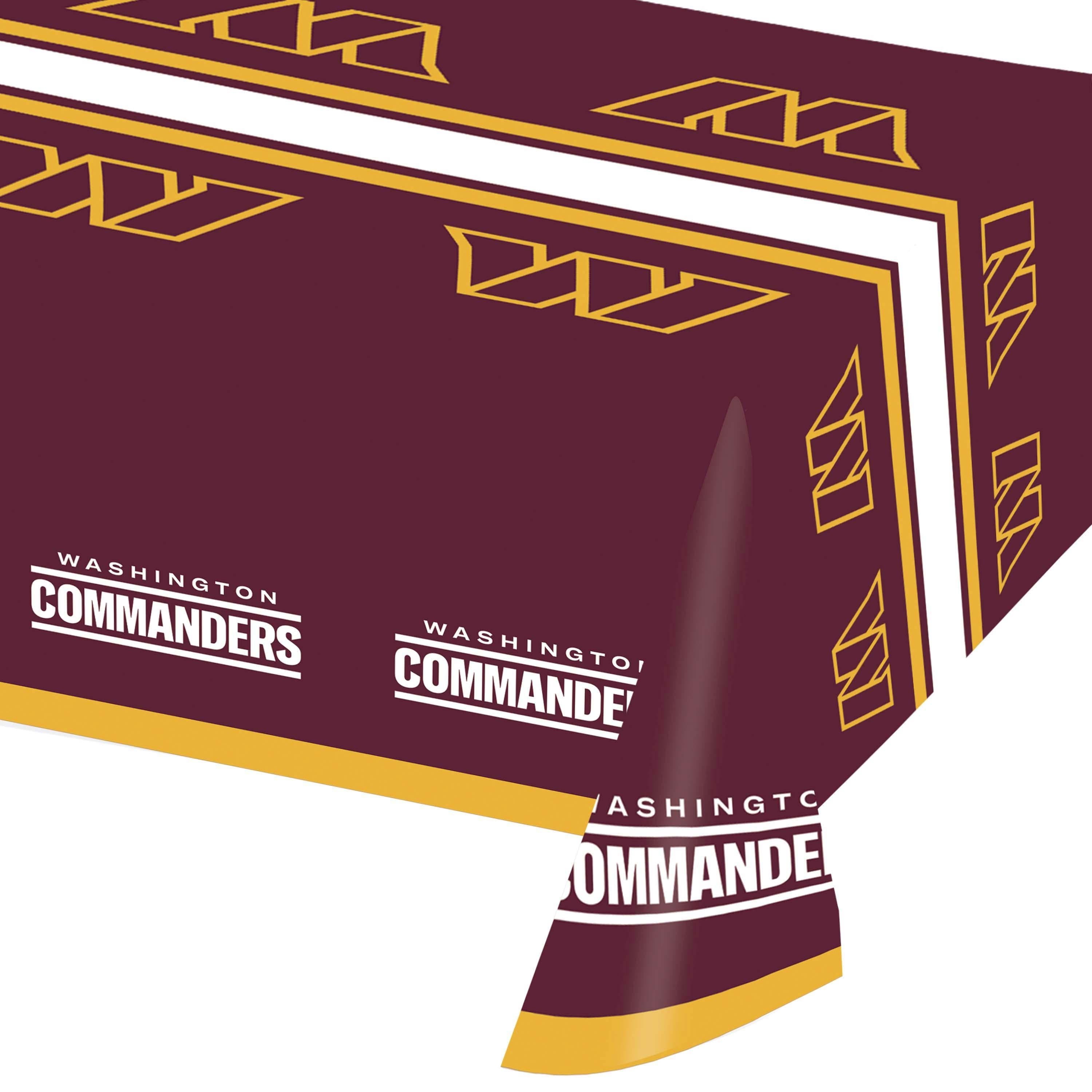 12-Piece Bulk Washington Commanders Plastic Table Covers for Game Day Parties, Tailgating & Sports Events