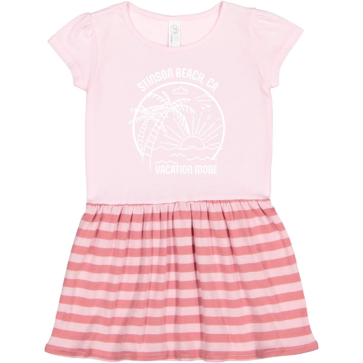 Inktastic Summer Vacation Mode Stinson Beach California Toddler Dress - Cute Beach Outfit for Girls, Comfortable Cotton Dress for Toddler Travel & Play