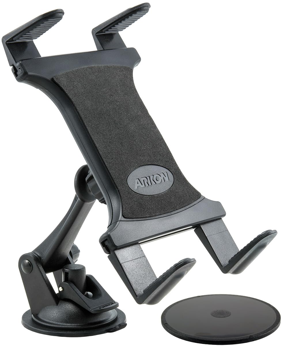 Arkon Sticky Suction Car Windshield & Dashboard Tablet Mount Holder - Compatible with iPad Pro, iPad Air, Samsung Galaxy Tablets - Secure Hands-Free Viewing for Navigation, Movies & Video Calls (Black)