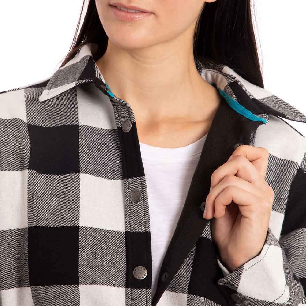 Orvis Women's Fleece Lined Flannel Shirt Jacket - Soft Warm Plaid Button-Up for Outdoor Hiking, Camping & Casual Fall Winter Wear