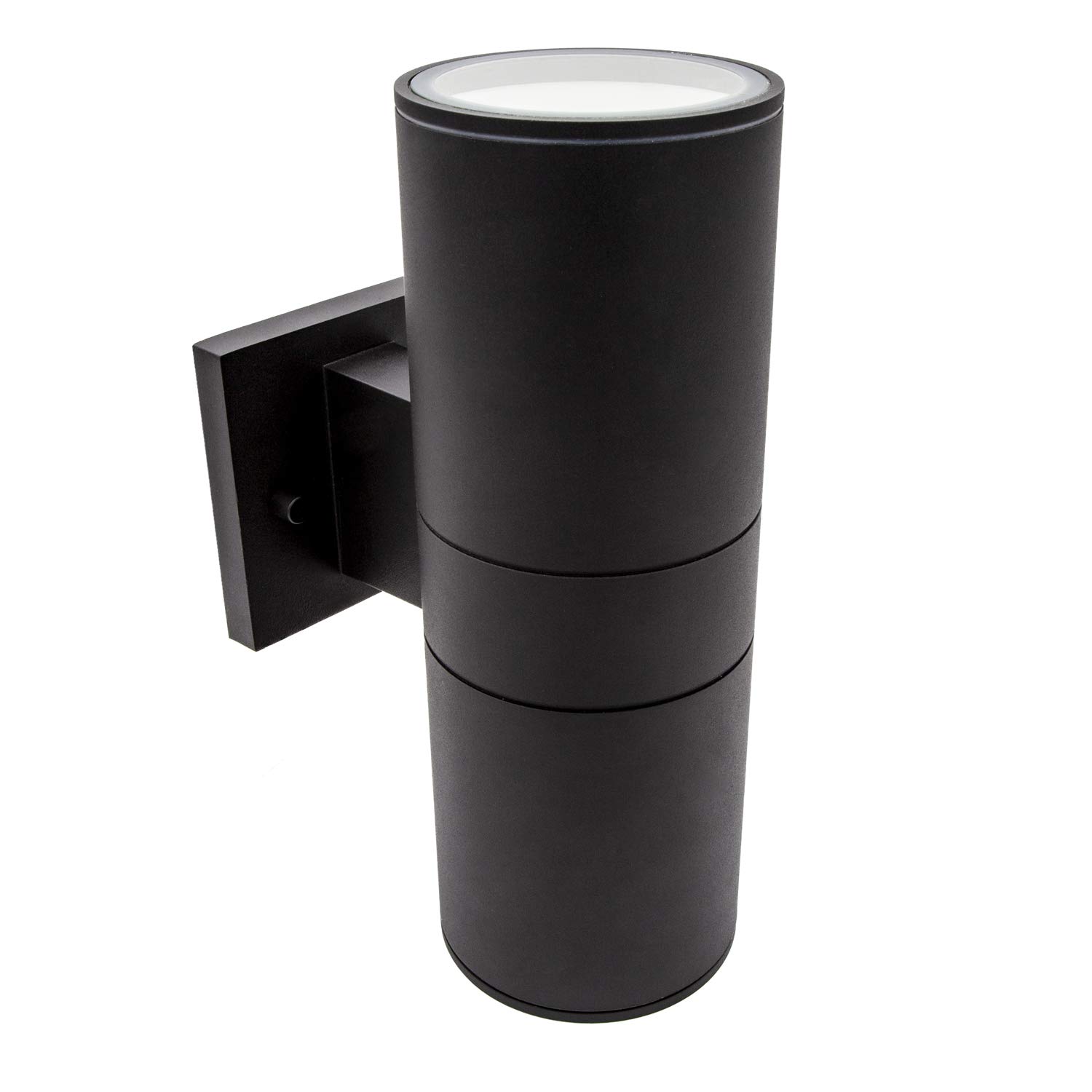 Maxxima LED Cylinder Outdoor Wall Wash Sconce Lights - Black, Warm White, Waterproof Wall Lighting Fixtures for Patio, Garden, and Exterior Home Decor