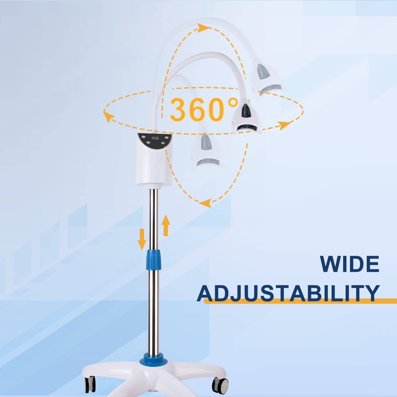 Professional Teeth Whitening Lamp with Adjustable Stand - Cold Blue Light Accelerator for Zoom Whitening Treatments | Perfect for Dental Clinics, Beauty Salons & At-Home Teeth Whitening Care