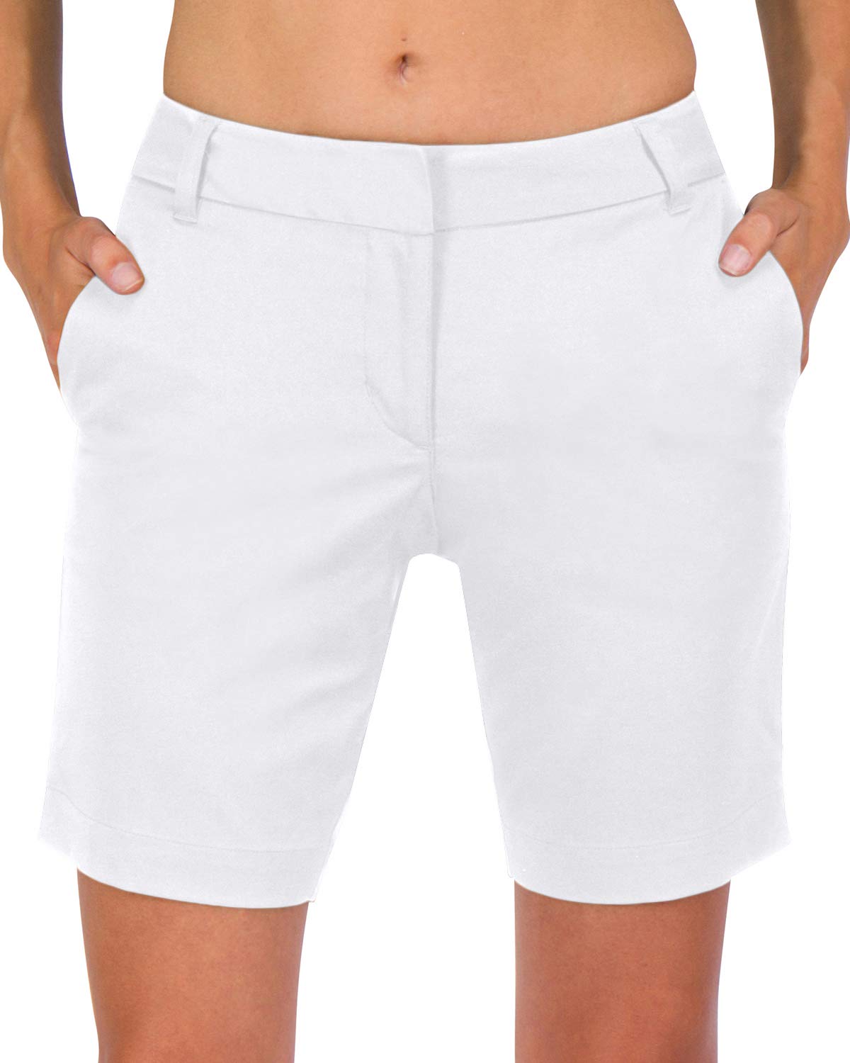 Three Sixty Six Women's Bermuda Golf Shorts - 8.5 Inch Inseam Quick-Dry Active Shorts with Pockets | Breathable Athletic Shorts for Golf, Tennis & Casual Wear