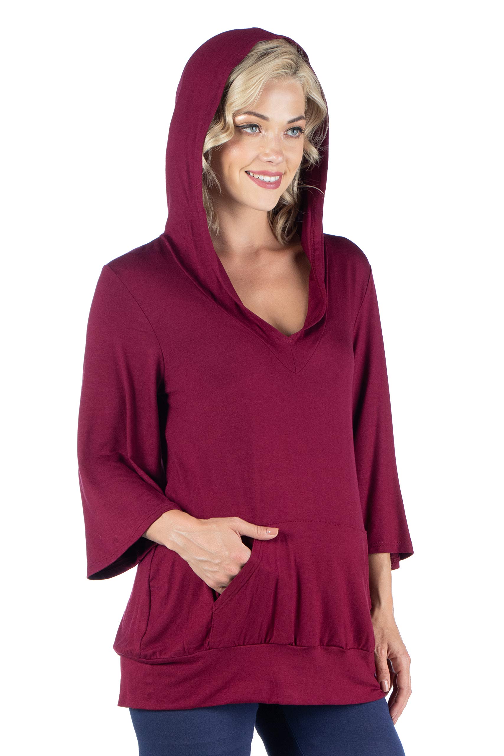 24seven Comfort Apparel Oversized Maternity Hoodie - Soft Stretchy Pregnancy Sweatshirt for Women | Perfect for Casual Wear, Nursing & Relaxing at Home