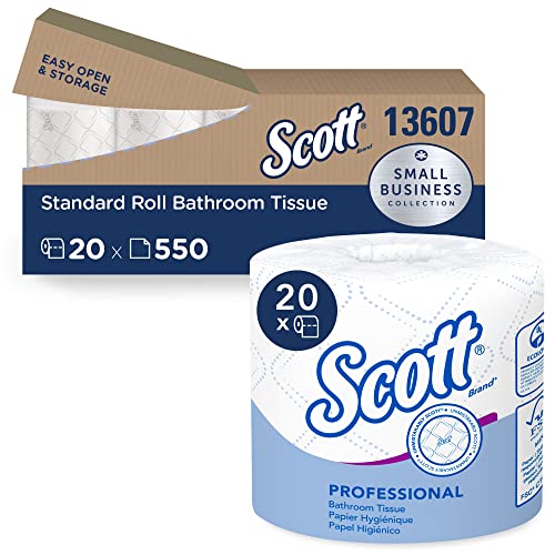 Scott Essential Professional Bulk Toilet Paper for Business (13607) - 20 Individually Wrapped 2-Ply White Rolls, 550 Sheets/Roll - Perfect for Offices, Restaurants & Commercial Restrooms