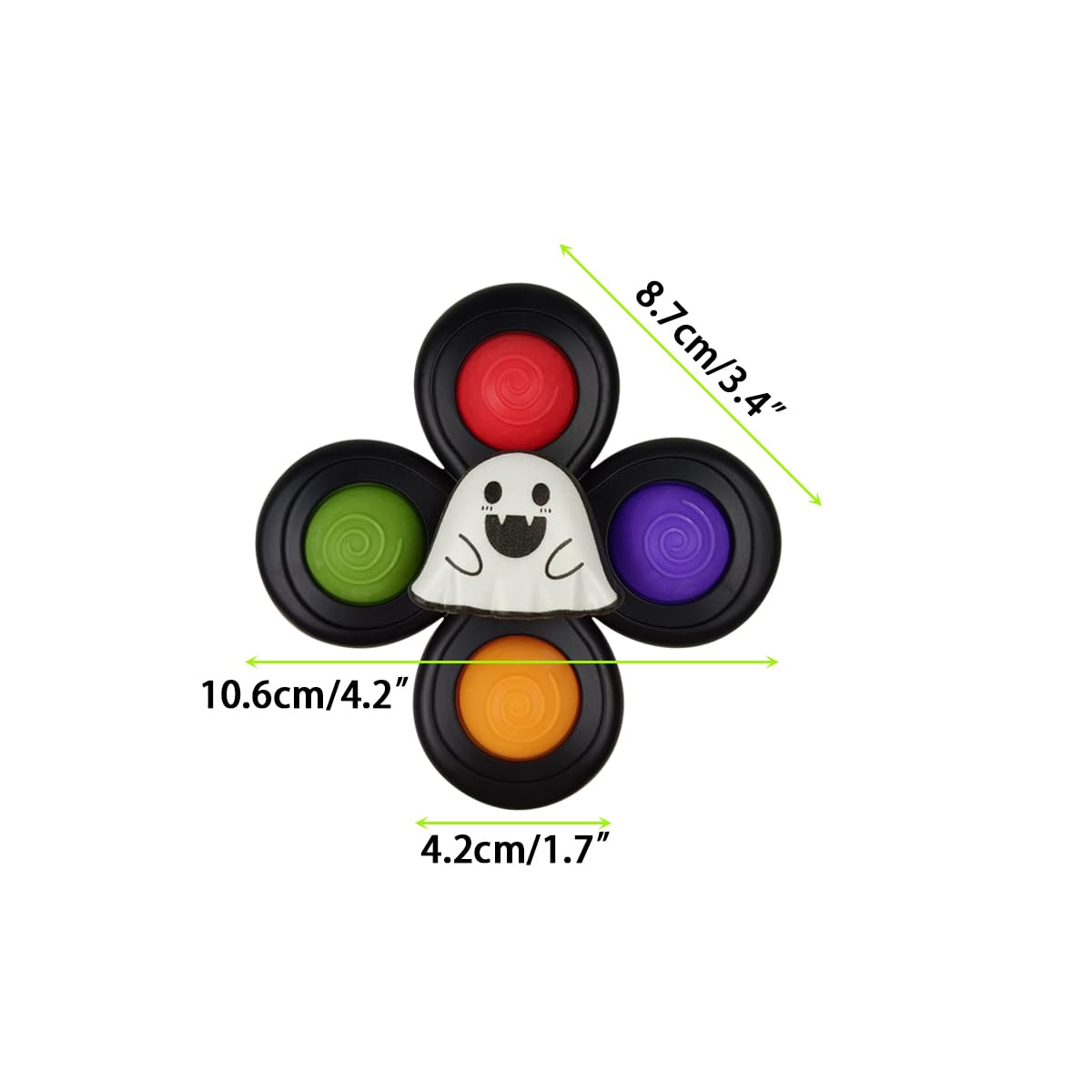 Jofan 3 Pack Halloween Suction Cup Spinner Toys - Sensory Bath Toys for Toddlers & Kids, Halloween Party Favors, Trick or Treat Gifts (Perfect for Bathtime Play, Classroom Rewards & Holiday Goodie Bags)