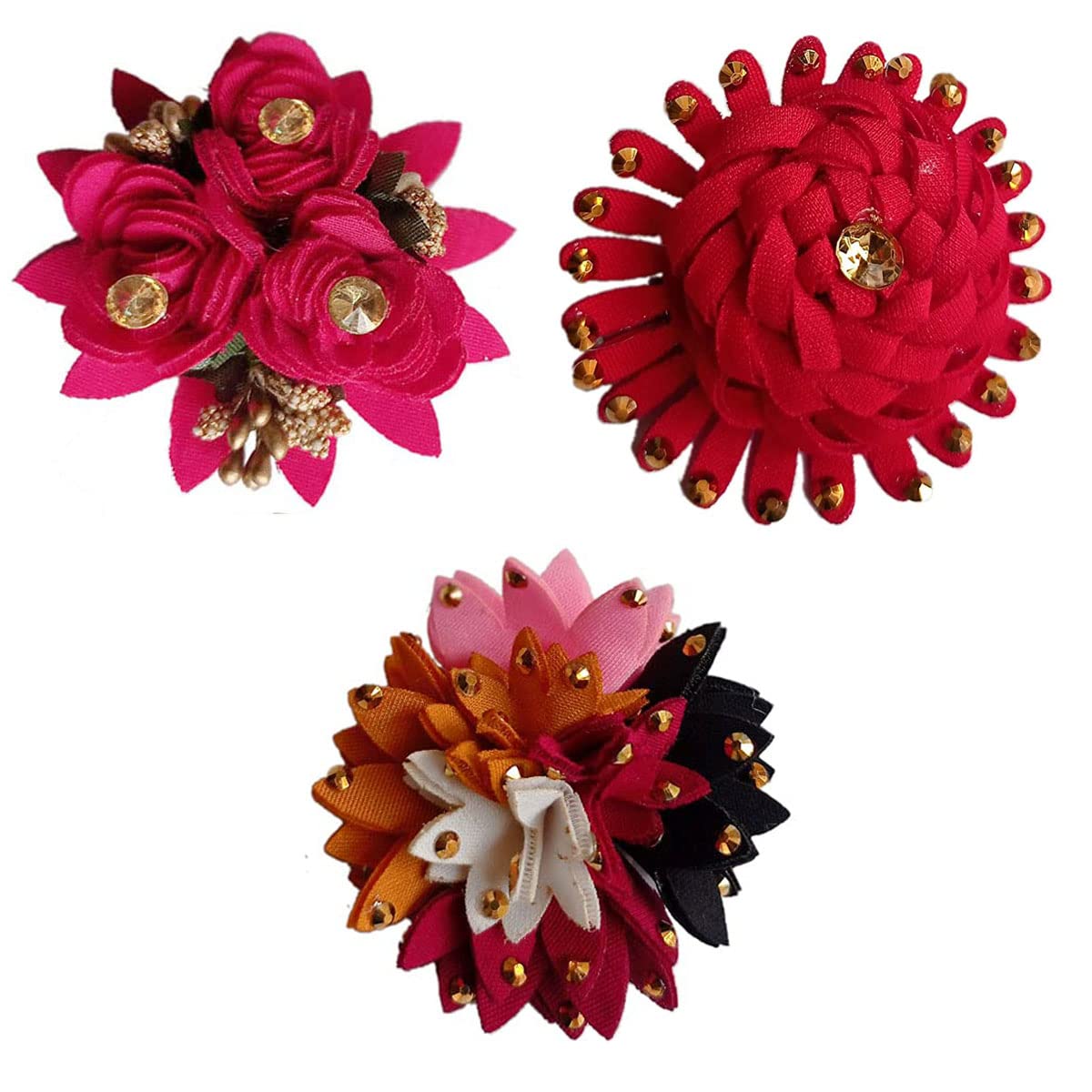 VinshBond Elegant Floral Side Hair Comb - 3 Pack Hair Clips for Buns, Ponytails & Updos - Perfect for Weddings, Prom & Special Occasions