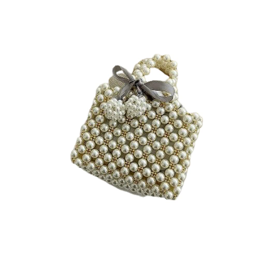 Handmade Designer Pearl Shoulder Bag for Women - Luxury Beaded Crossbody Purse with White Pearls, Elegant Evening Clutch (Perfect for Parties, Weddings & Formal Events)