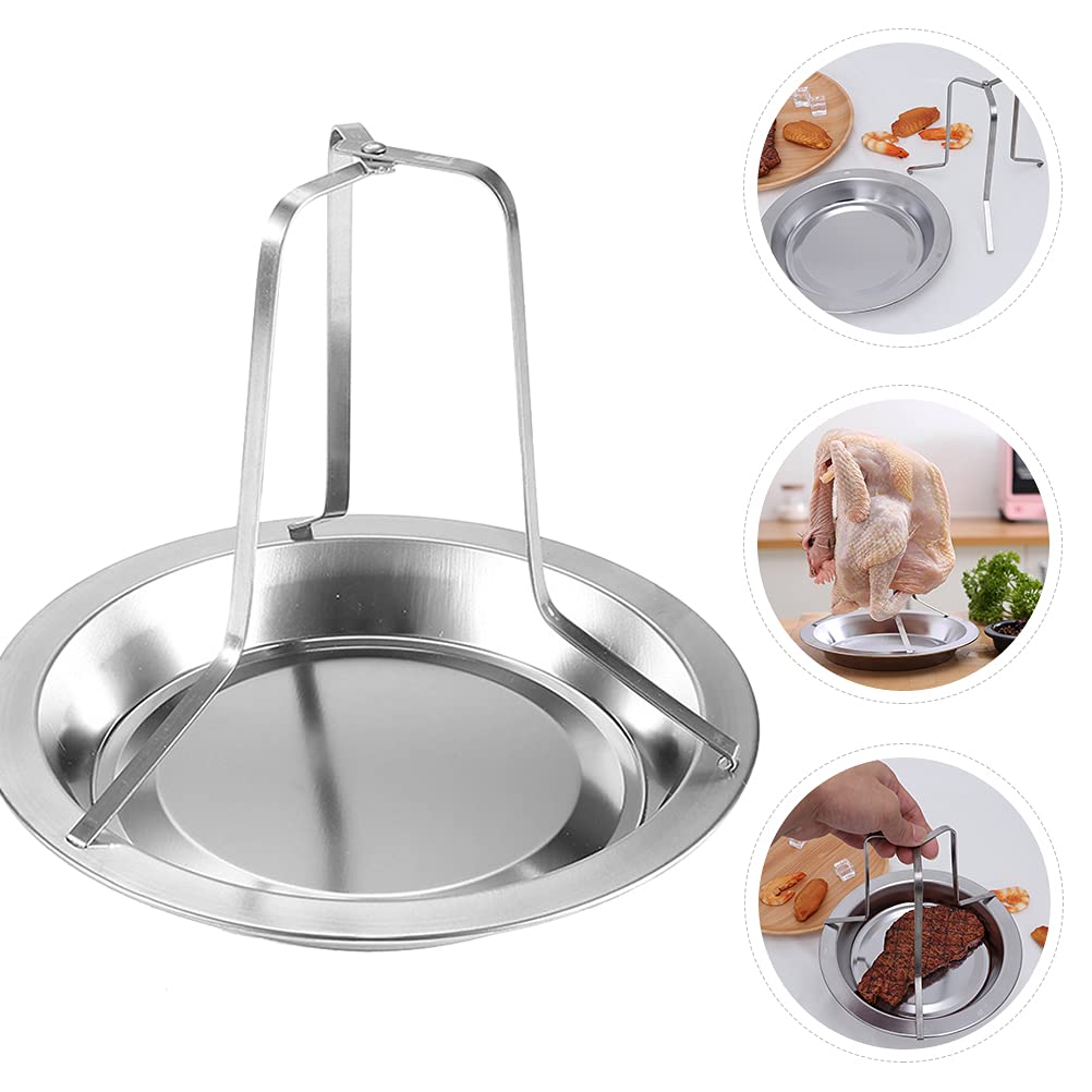 ABOOFAN 1-Piece BBQ Grill Pan Set - Heavy Duty Roasting Pan for Oven, Outdoor Grill & Baking - Perfect for Chicken Stand, Ribs & Meat - Ideal for Backyard BBQ, Camping & Picnic Cooking