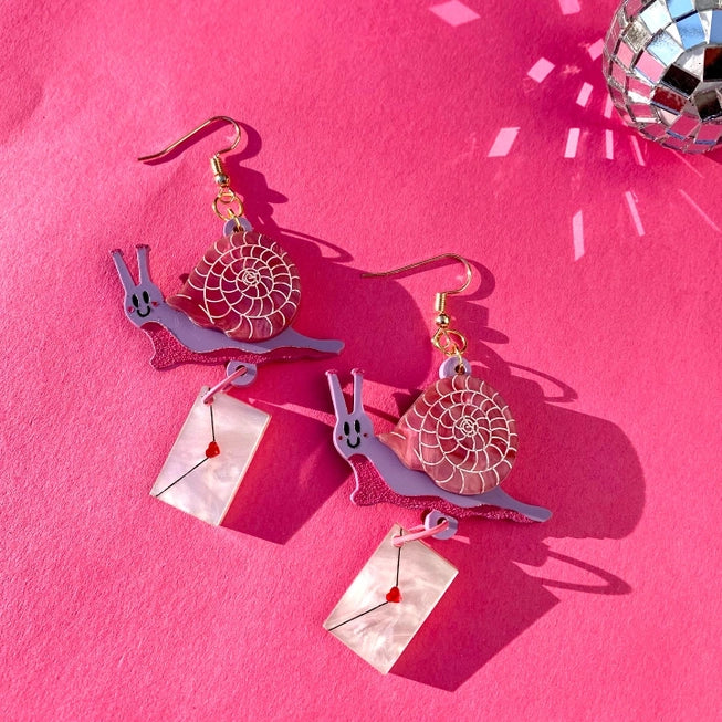 Not Picasso Snail Mail Earrings - Unique Handmade Dangle Earrings for Women | Perfect for Boho, Vintage & Casual Outfits | Great Gift for Mail Lovers & Pen Pals