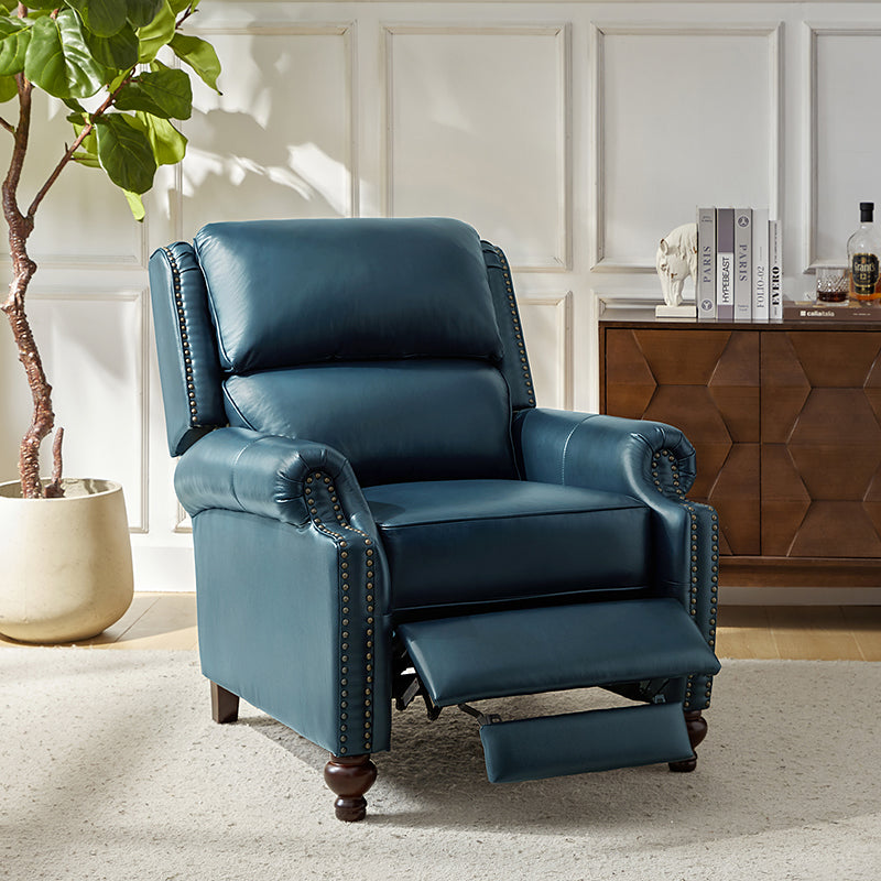 Mid Century Modern Genuine Leather Recliner Chair - Consuela Handcrafted Lounge Chair for Living Room, Office & Home Theater