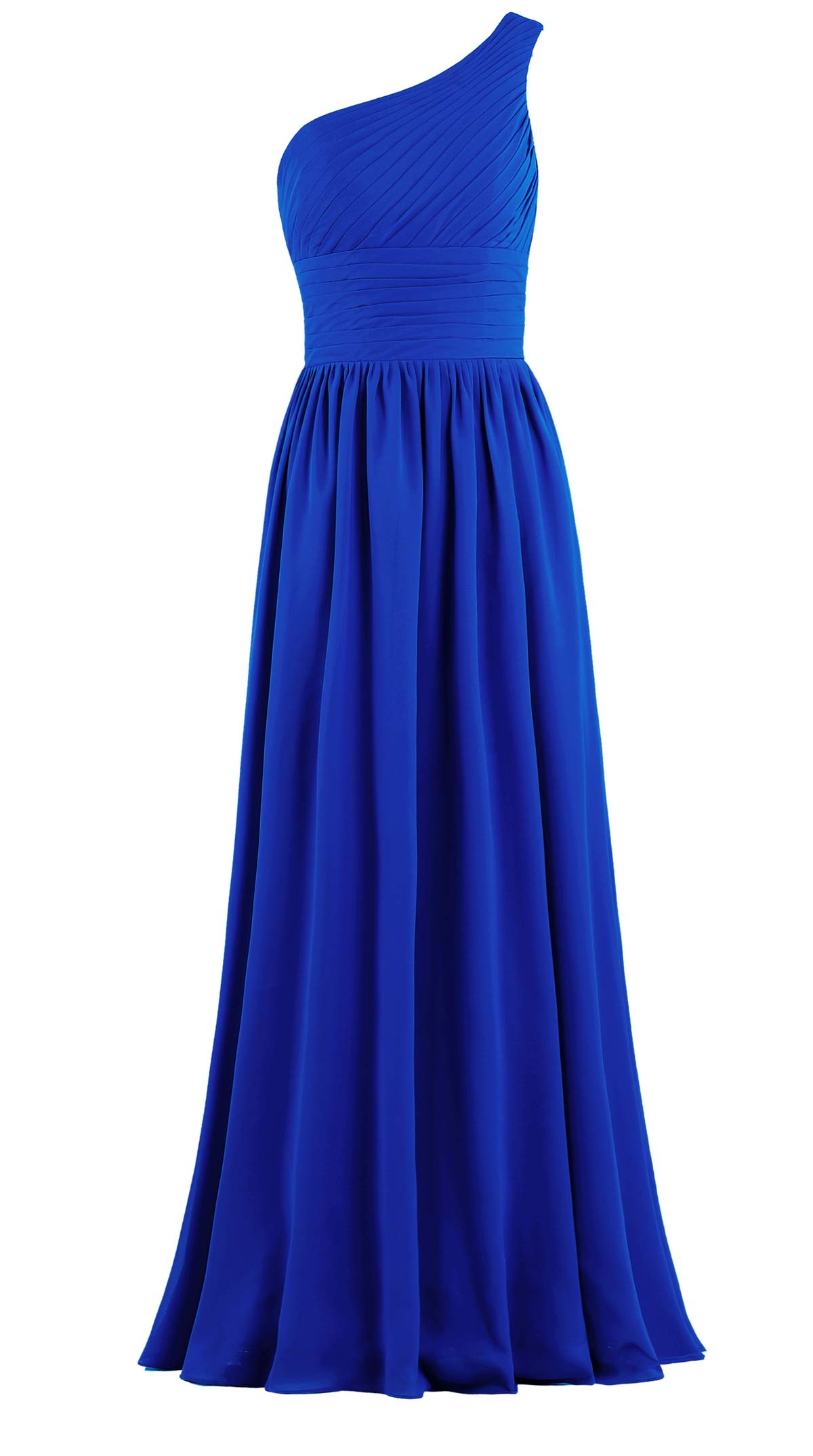 Elegant Women's Pleated Chiffon One Shoulder Bridesmaid Dress - Long Formal Evening Gown for Wedding, Prom & Special Occasions | Perfect for Bridal Party, Cocktail Events & Black Tie Galas