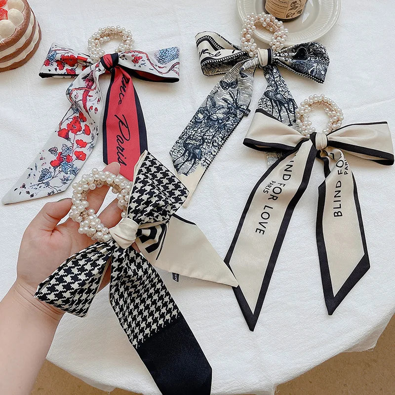 Satin Scrunchie Hair Tie with Long Ribbon - Elegant Hair Accessory for Women & Girls, Perfect for Everyday Wear, Parties, and Special Occasions