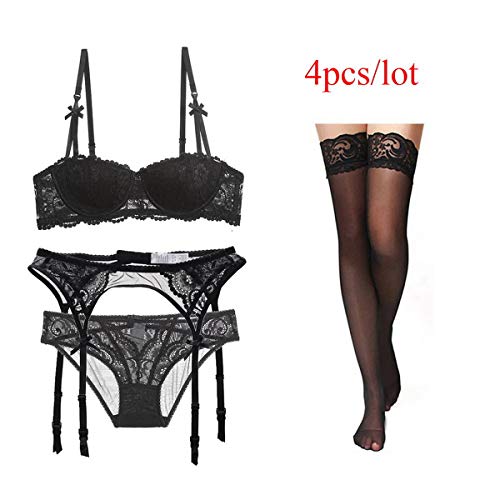 Black With Garter Belt and Stockings