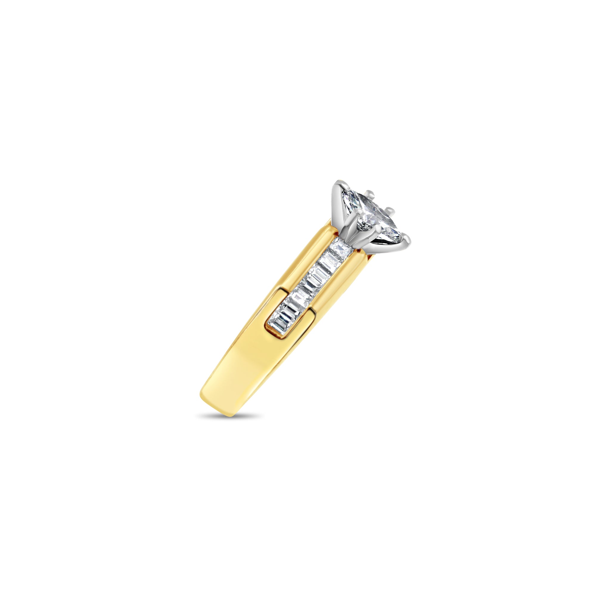 1 Carat Marquise Cut Diamond Engagement Ring with Baguette Side Stones - Perfect for Proposals, Anniversaries & Special Occasions