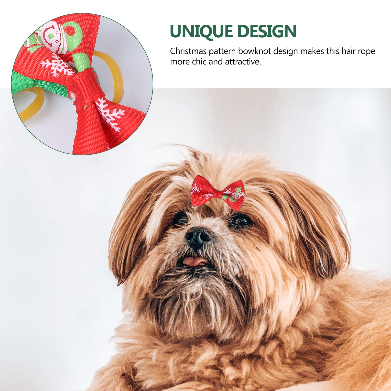 50 Pcs Dog Bows with Clips - Christmas Puppy Hair Accessories for Grooming & Xmas Photos