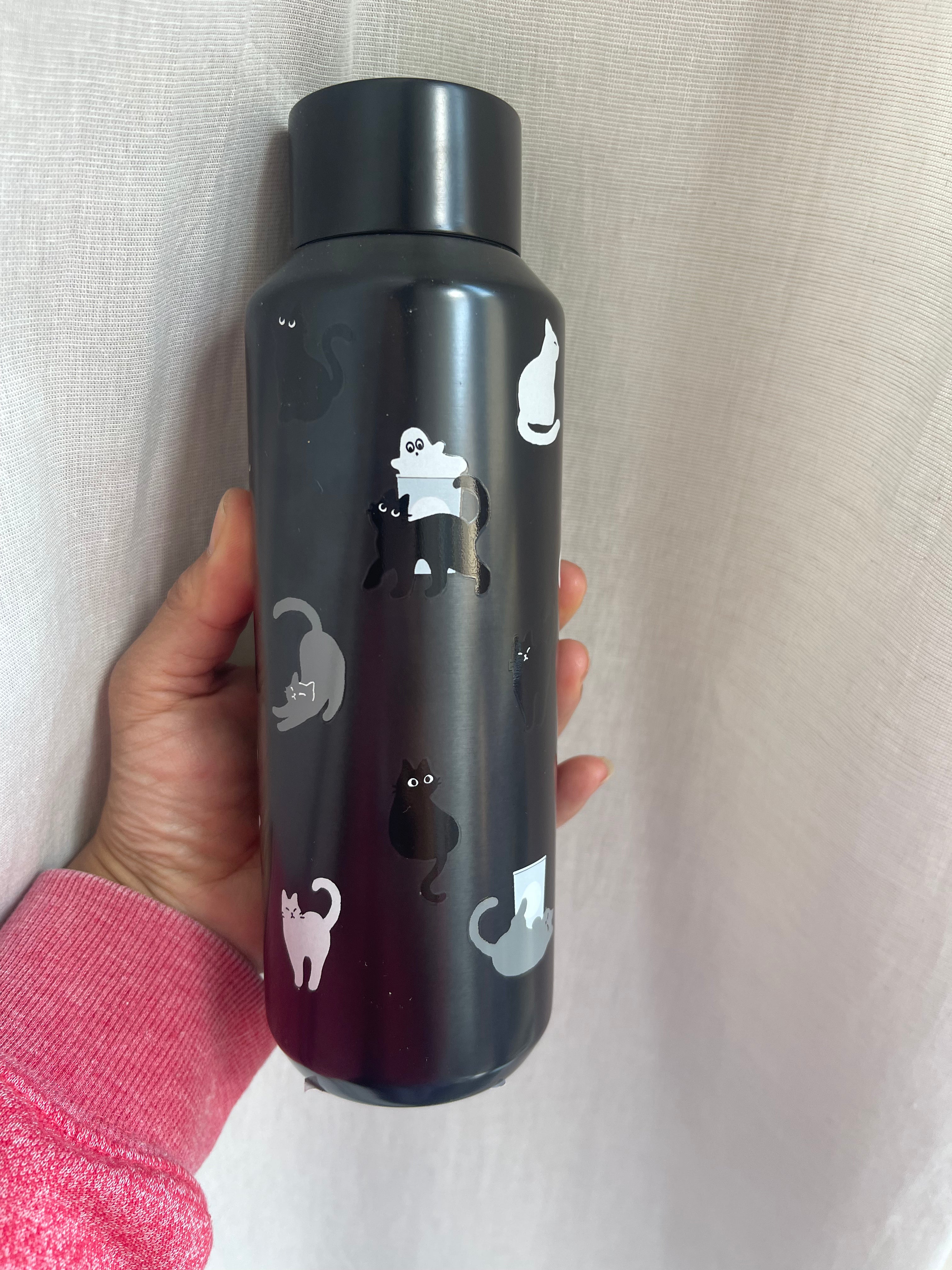 Starbucks Japan Halloween 2023 Glow in The Dark Cat Ghost Stainless Steel Tumbler - Perfect for Spooky Parties, Office Use & Collectible Gift