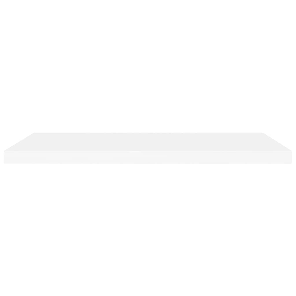Modern Floating Wall Shelf Set - White MDF Wall Mounted Display & Storage Shelves (35.4