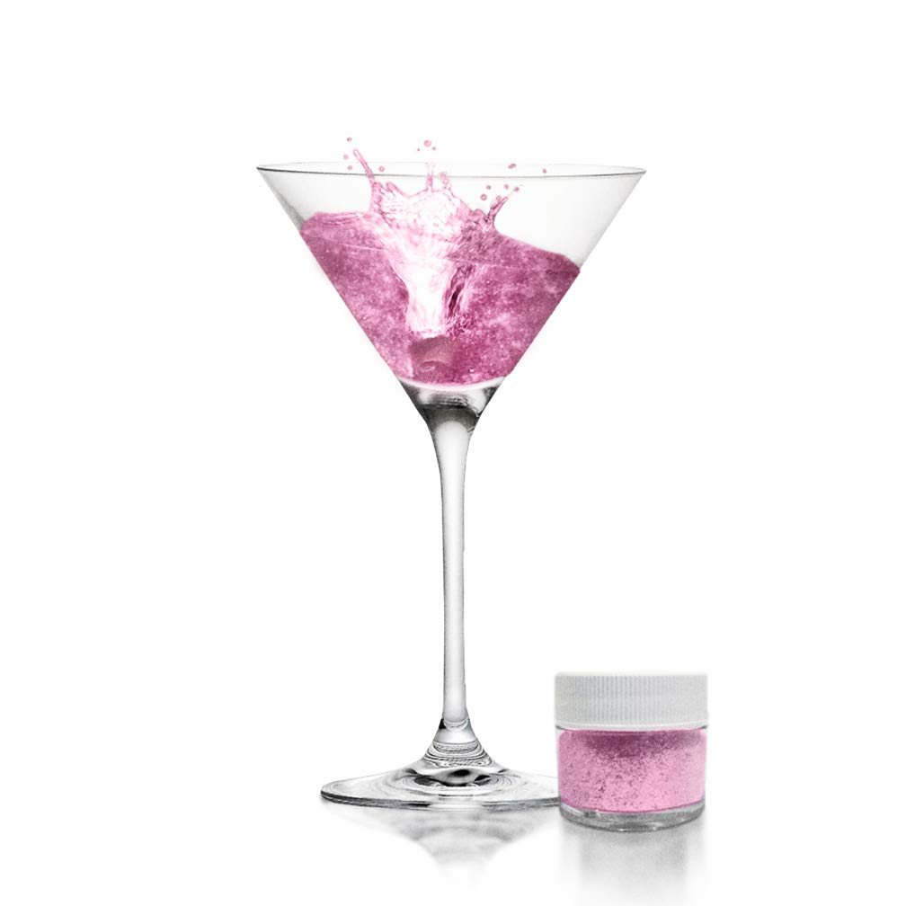 Edible Glitter for Drinks - Pink Brew Glitter Shaker (45g) | Food Safe, Vegan, Gluten-Free, Nut-Free | KOSHER & HALAL Certified | Perfect for Cocktails, Beer, Beverages & Cake Decorating | Party, Wedding, Birthday Drink Garnish