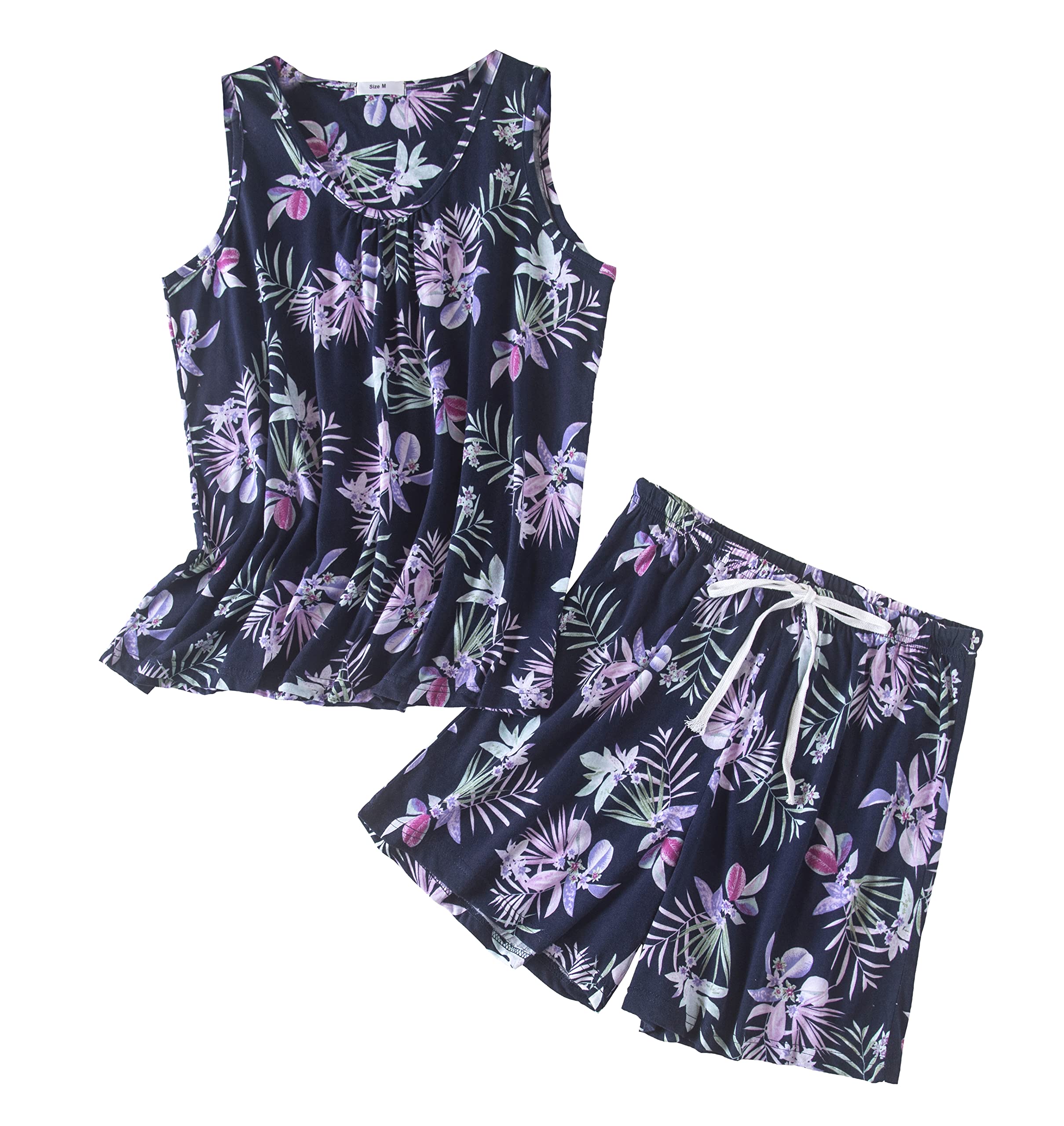 PNAEONG Women's Cotton Sleepwear Set - Soft Tank Top & Shorts Pajamas for Comfortable Nightwear | Perfect for Summer, Lounge, and Travel