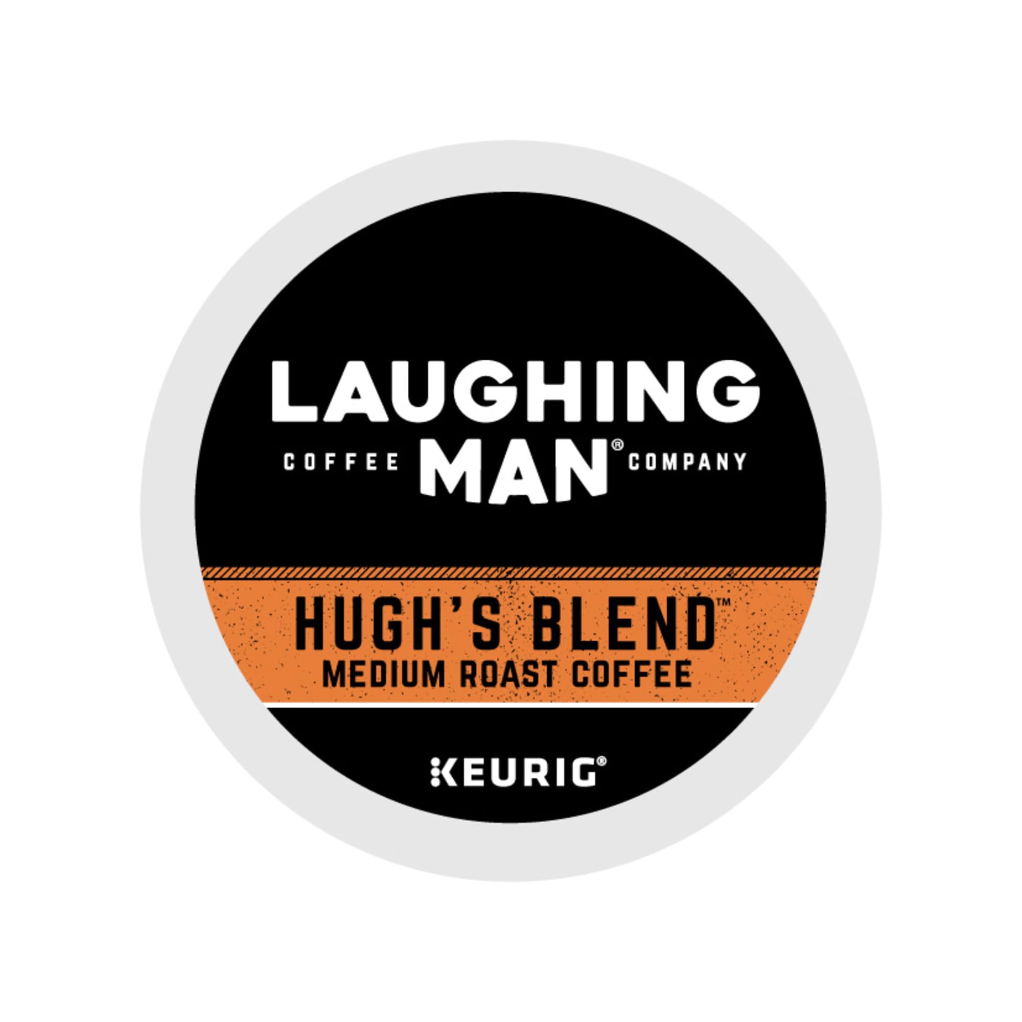 Laughing Man Hugh’s Blend Fair Trade Medium Roast Arabica Coffee Pods - 88 Recyclable K-Cups (4 Packs of 22) for Keurig Single-Serve Coffee Makers | Perfect for Home, Office & Morning Brews