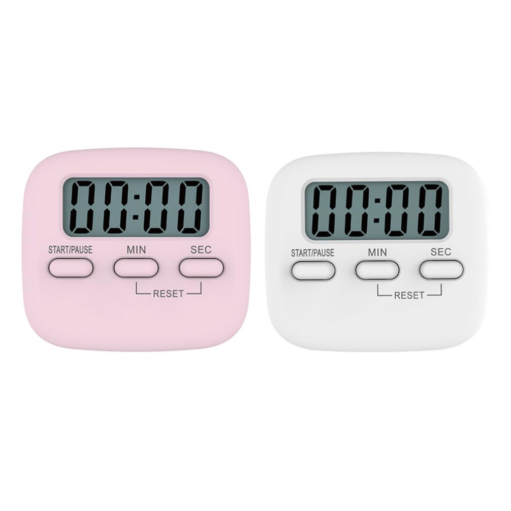 Hemoton Digital Kitchen Timer with Loud Alarm - Large Display, Countdown Stopwatch, Stand & Hanging Hole - Perfect for Cooking, Baking, Gym Workouts, Classroom Teaching, Office Meetings & Bathroom Use (Pink)