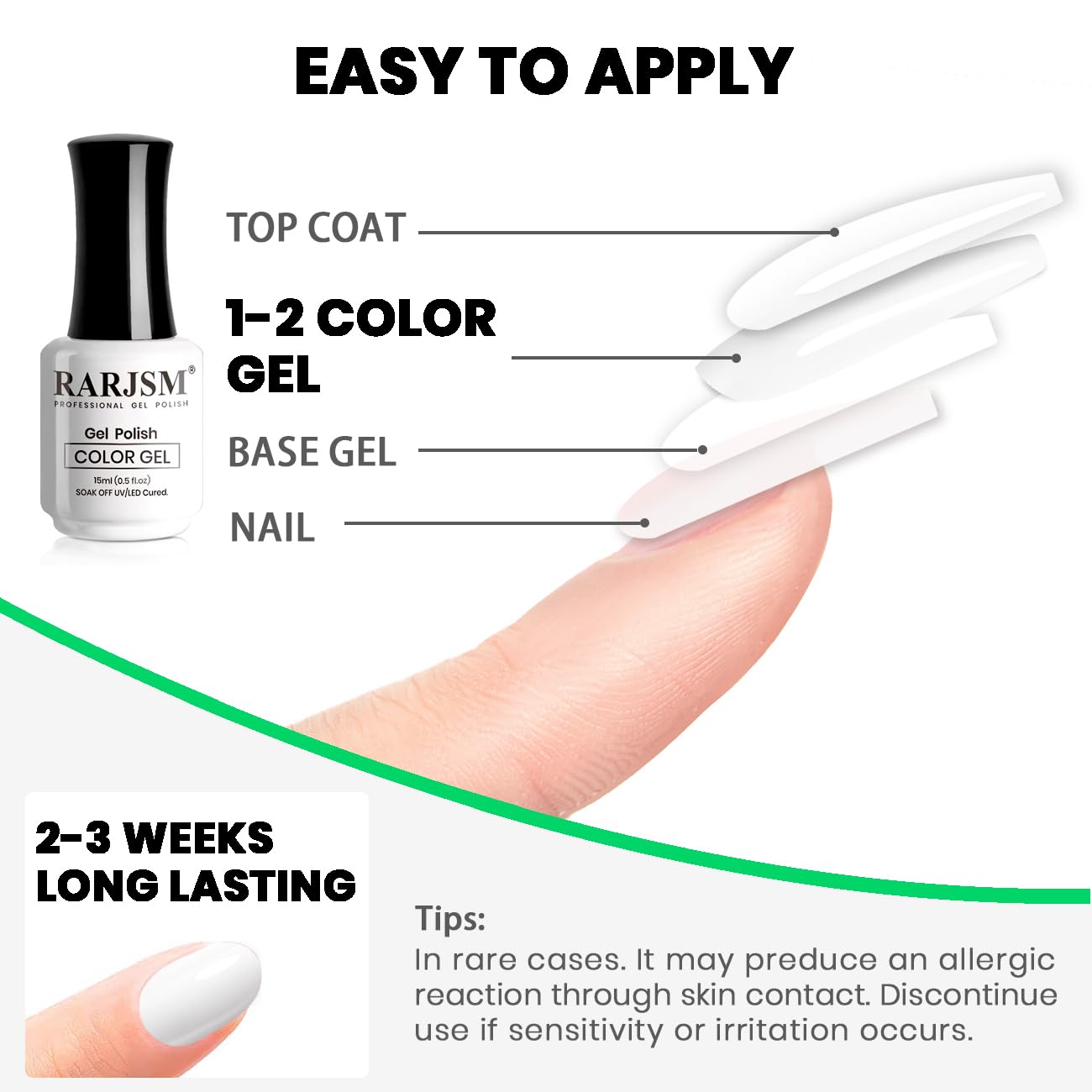 RARJSM Glow in The Dark Gel Nail Polish - White UV/LED Soak Off Luminous Nail Art Polish (15ml) for Salon & DIY Home Manicure | Long-Lasting Glow Effect for Night Parties, Dates & Special Occasions