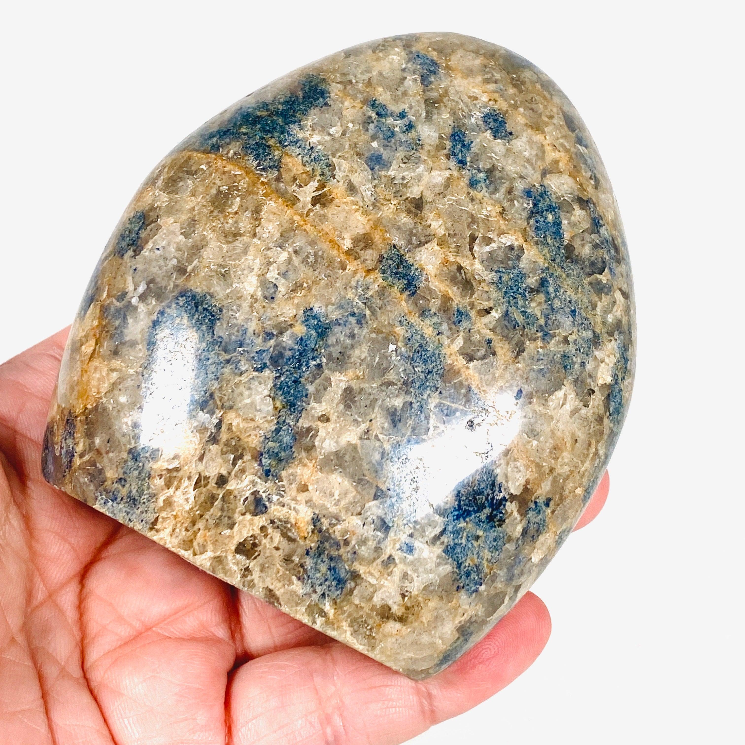 Natural Blue Spinel in Quartz Freeform Cabochon - C1332 | Healing Crystal for Meditation, Jewelry Making & Energy Work