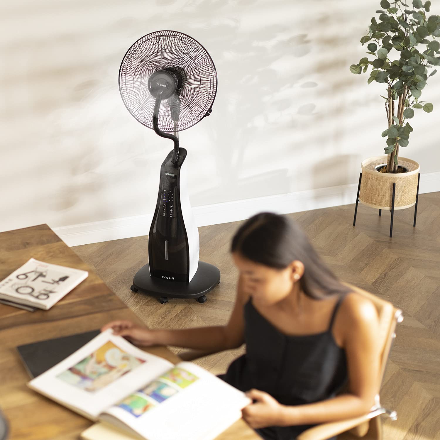 CREATE / AIR MIST Oscillating Tower Fan with Water Mister, Remote Control, 3.4L Tank, 90W, 3 Speed Modes - Ultra Quiet Cooling Fan for Home, Office & Bedroom - Perfect for Summer, Hot Weather & Indoor Spaces