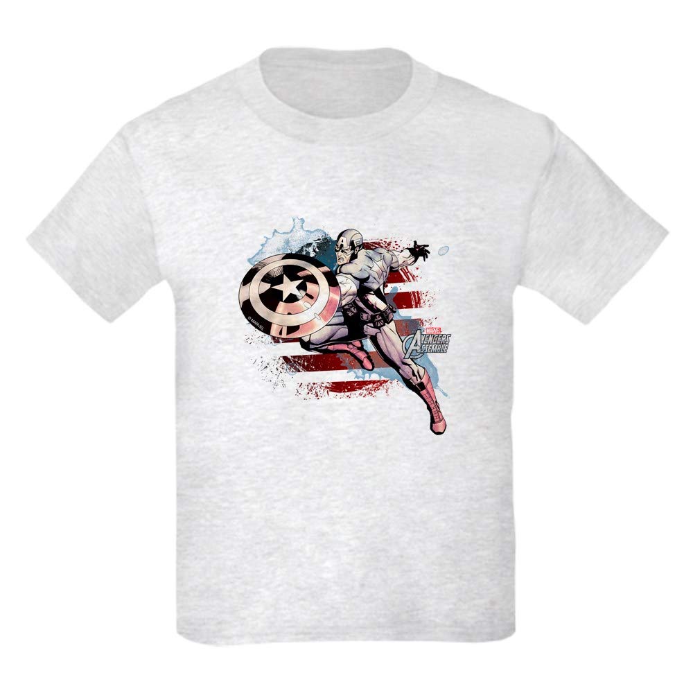 Grunge Captain America Kids Light T-Shirt - Superhero Graphic Tee for Boys & Girls - Perfect for School, Play & Marvel Fan Events