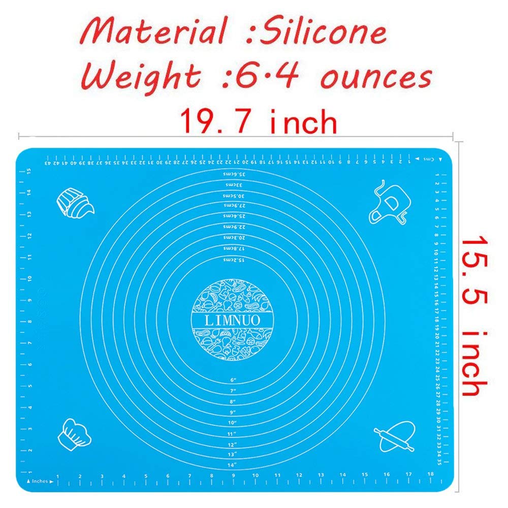 LIMNUO Extra Thick Silicone Baking Mat - Large Non Stick Pastry Sheet for Dough Rolling, Pie Crust & Baking - Heat Resistant, Anti-Slip & Dishwasher Safe - Perfect for Home Baking, Cookies, Bread & Pastry Making
