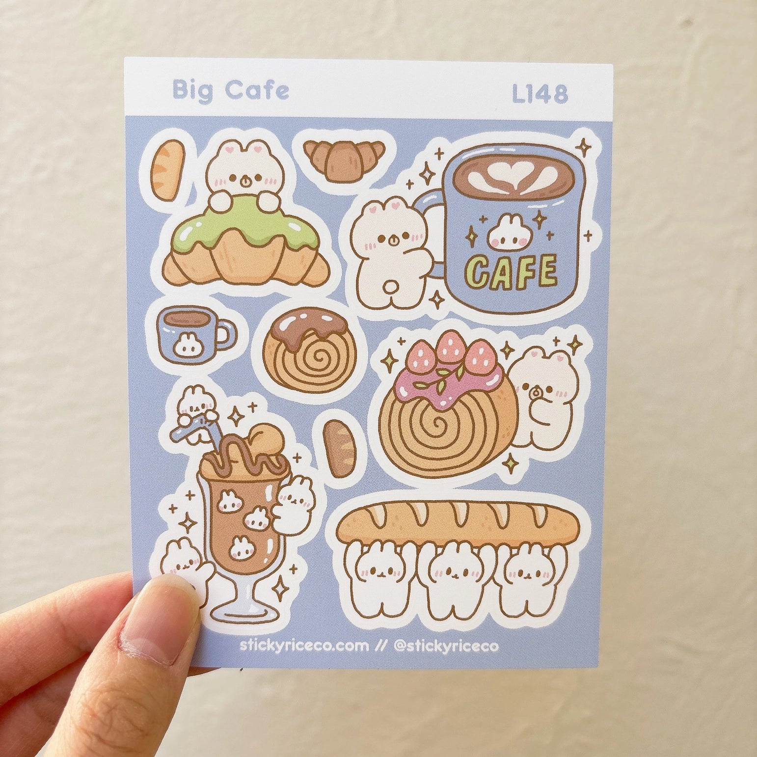Big Cafe Sticker Sheet - Waterproof Vinyl Decals for Laptops, Water Bottles & Journals - Perfect for DIY Crafts, Scrapbooking & Home Decor