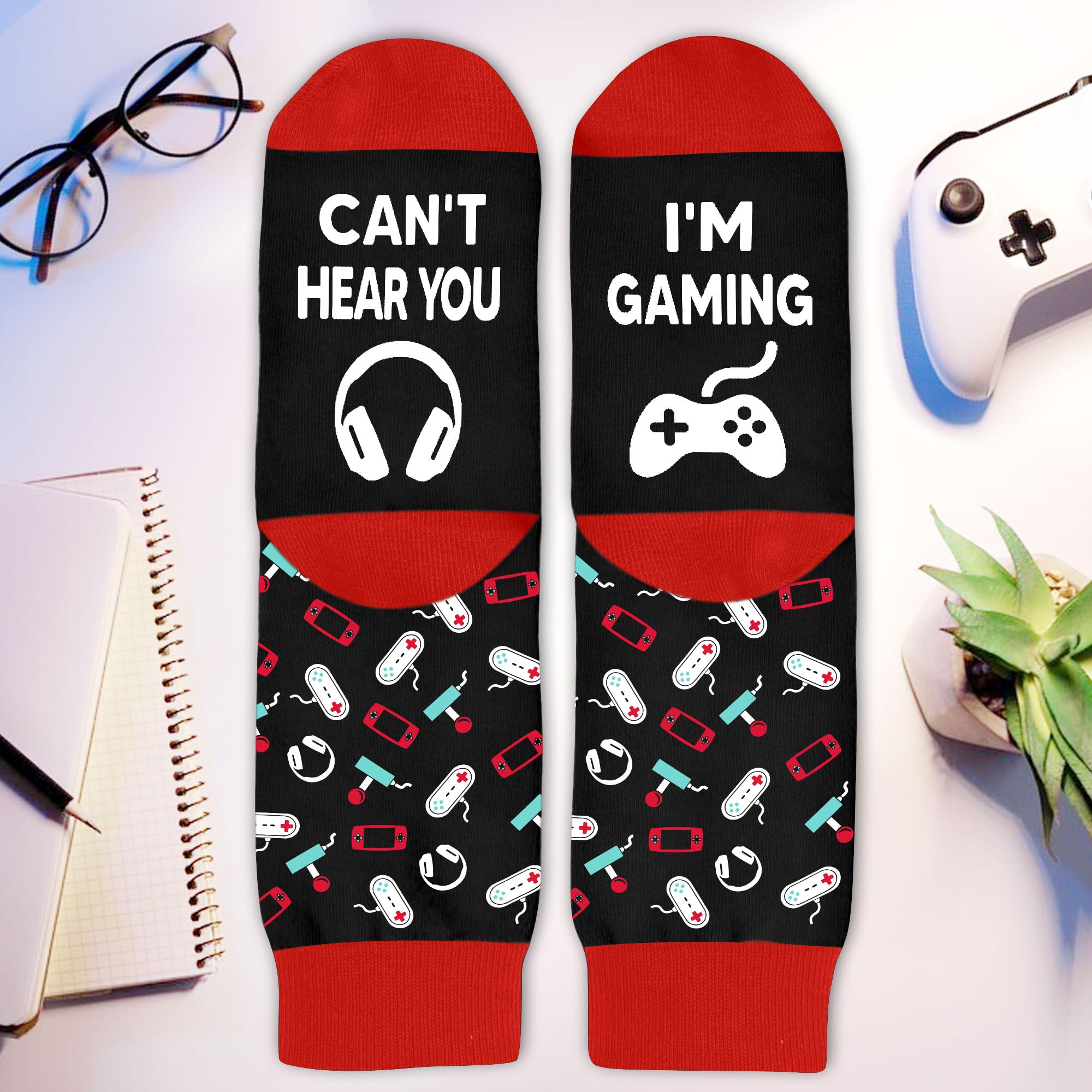 Gaming Socks for Men & Boys - Cool Gamer Gifts for Boyfriend, Son - Funny Novelty Socks - Perfect Stocking Stuffers & Gaming Accessories - Ideal for Esports, LAN Parties & Casual Gaming